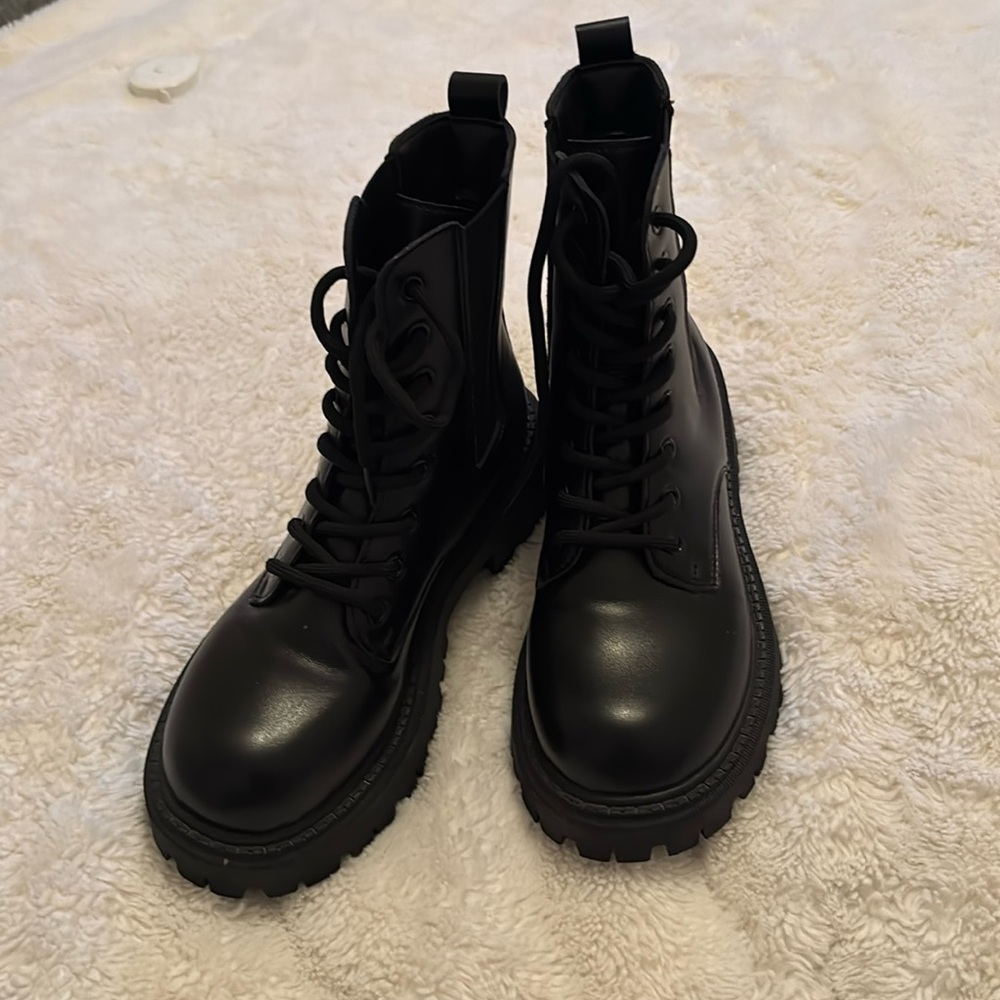 Black combat boots